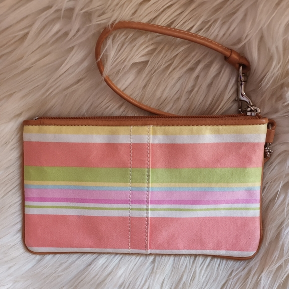 Vintage COACH Multi Striped Wristlet - Picture 2 of 4